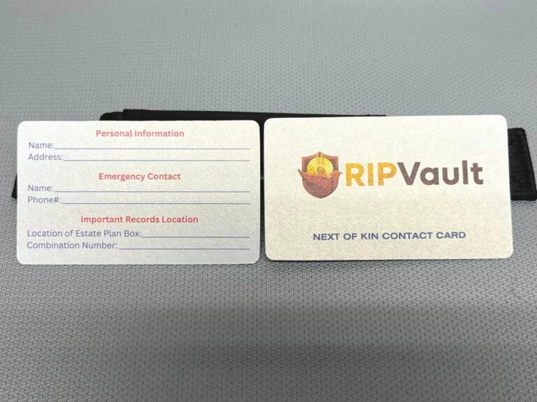 RIPVault Next of Kin Contact Card