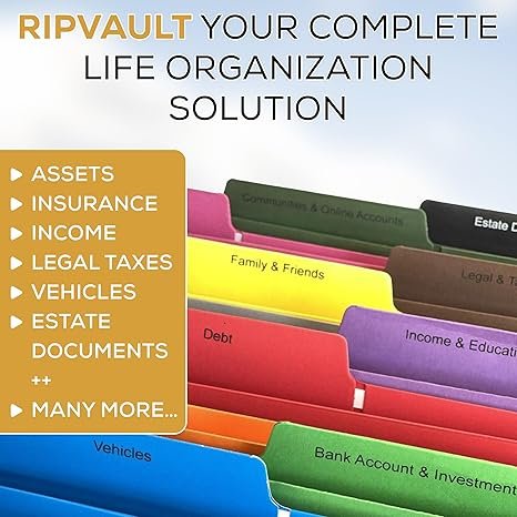 Step by step estate planning checklist included in RIPVault document organizer kit